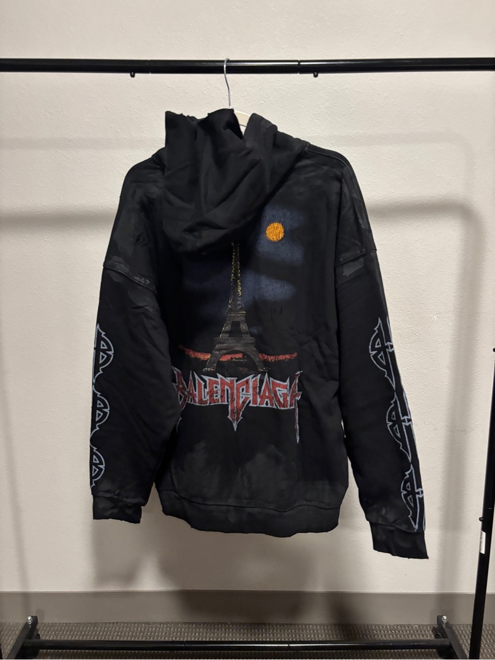 Black Balenciaga Paris Eiffel Tower zipup
